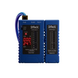 TESTADOR DE CABOS RJ45 C/ POE + VOLTIMETRO 2FLEX